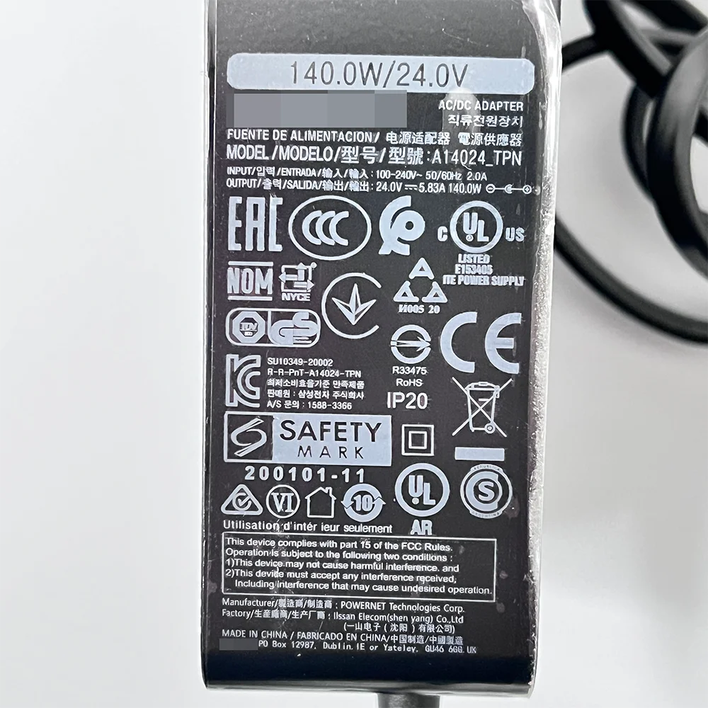 New BN44-01024A A14024_TPN 140W 24V 5.83A AC/DC Adapter Power Charger is for C32G75TQSN C32G75TQSR LC32G77TQSNXZA LC32G75TQSNXZA