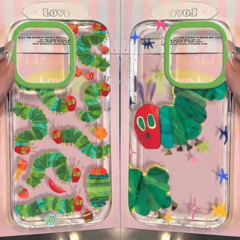 The Very Hungry Caterpilla Phone Case For iPhone 17 16 16e 15 14 13 12 11 Mini Pro Max X XR XSMax 7 8 Air Plus Transparent