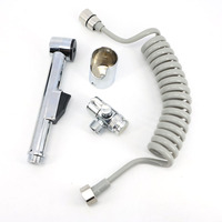 ABS press Handheld Hose Spray Shower Head hose Toilet Bidet Douche Bathroom Shower Self Cleaning Sprayer Kit water tap valve o1