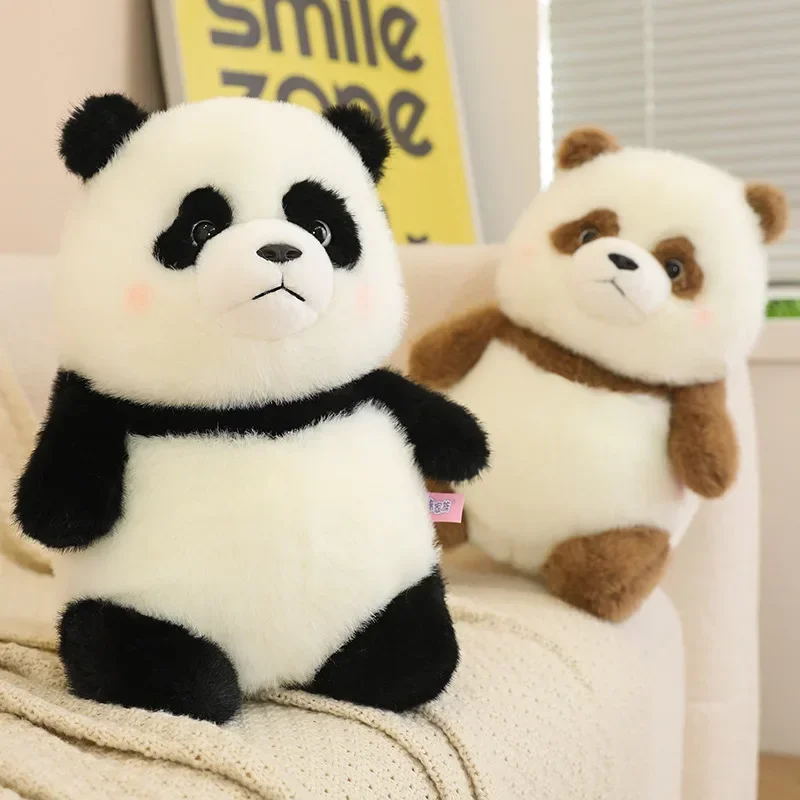 Ou visón burbuja panda de peluche de juguete panda marrón muñeca chengdu panda gigante museo muñeca conmemorativa regalo Navidad juguetes para bebés animal