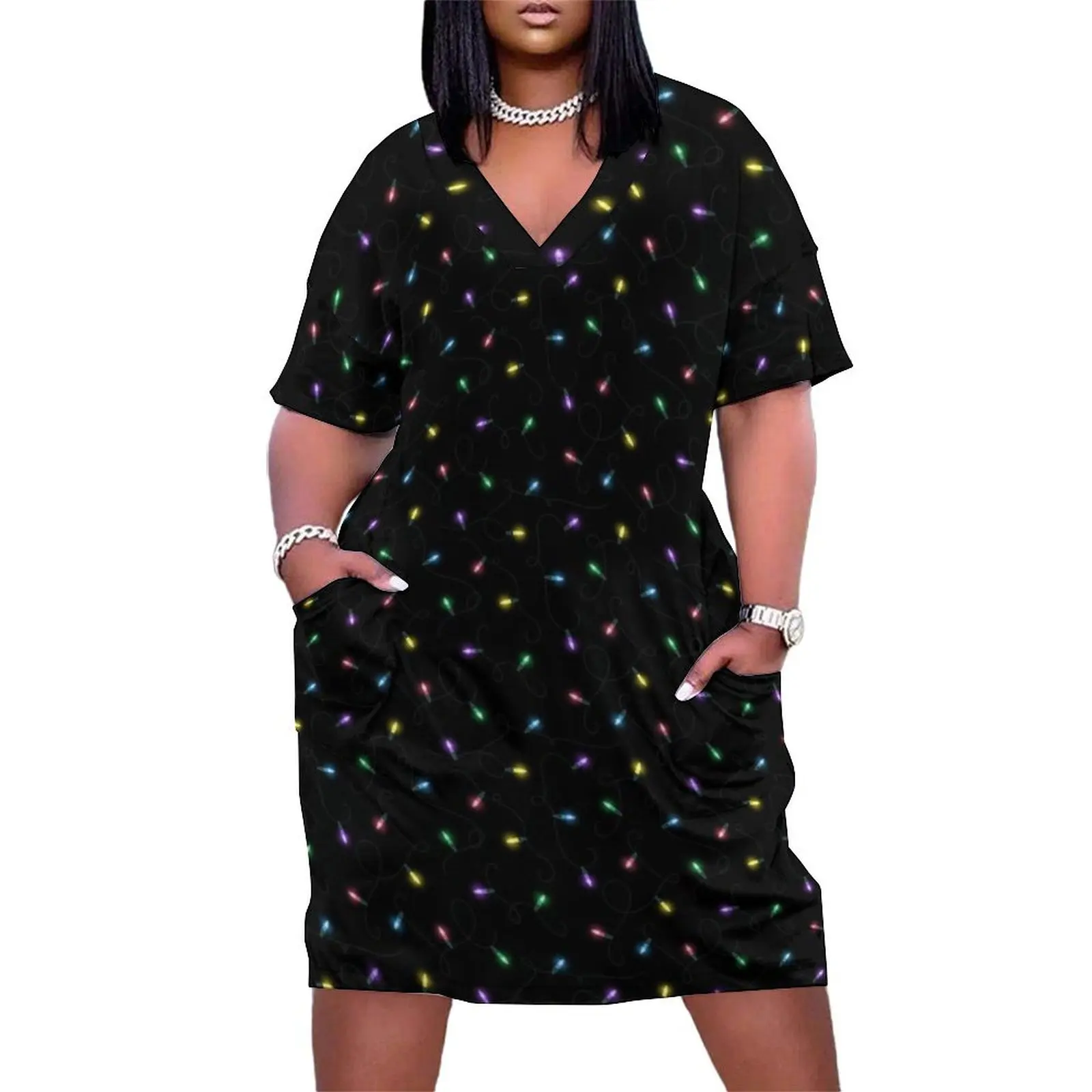 Twinkle Lights - Rainbow Loose Pocket Dress summer dresses for women 2025 Woman fashion