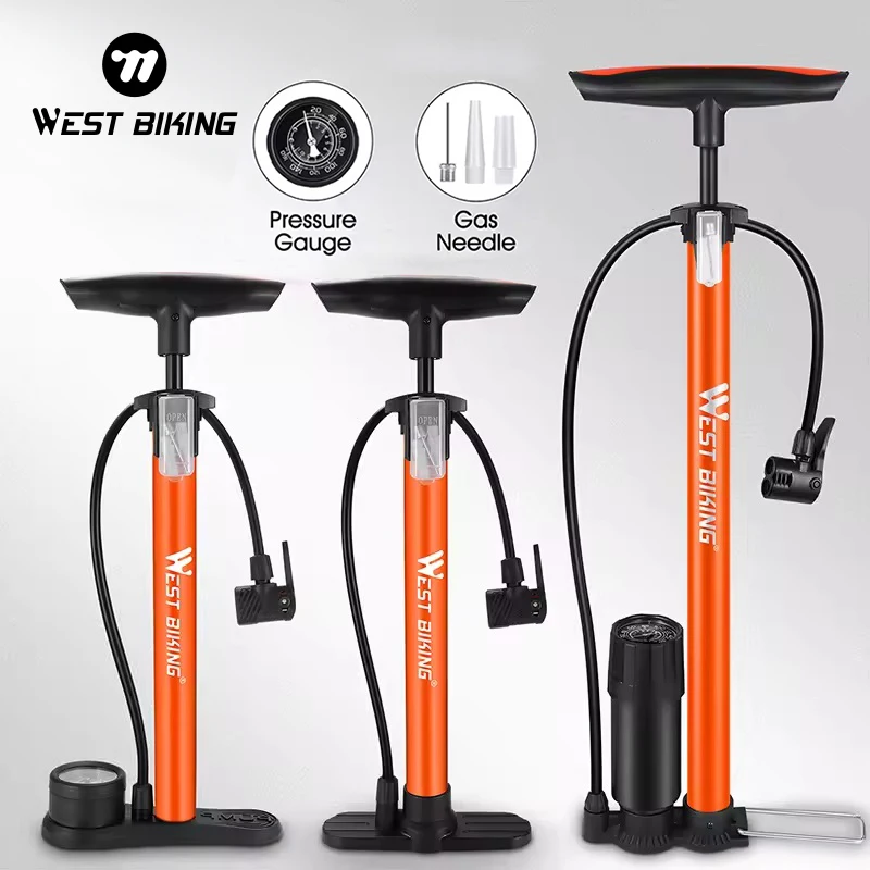

West Biking Wholesale Bicycle Accessories Floor Pump New Style Portable Bike Air Floor Hand Pump