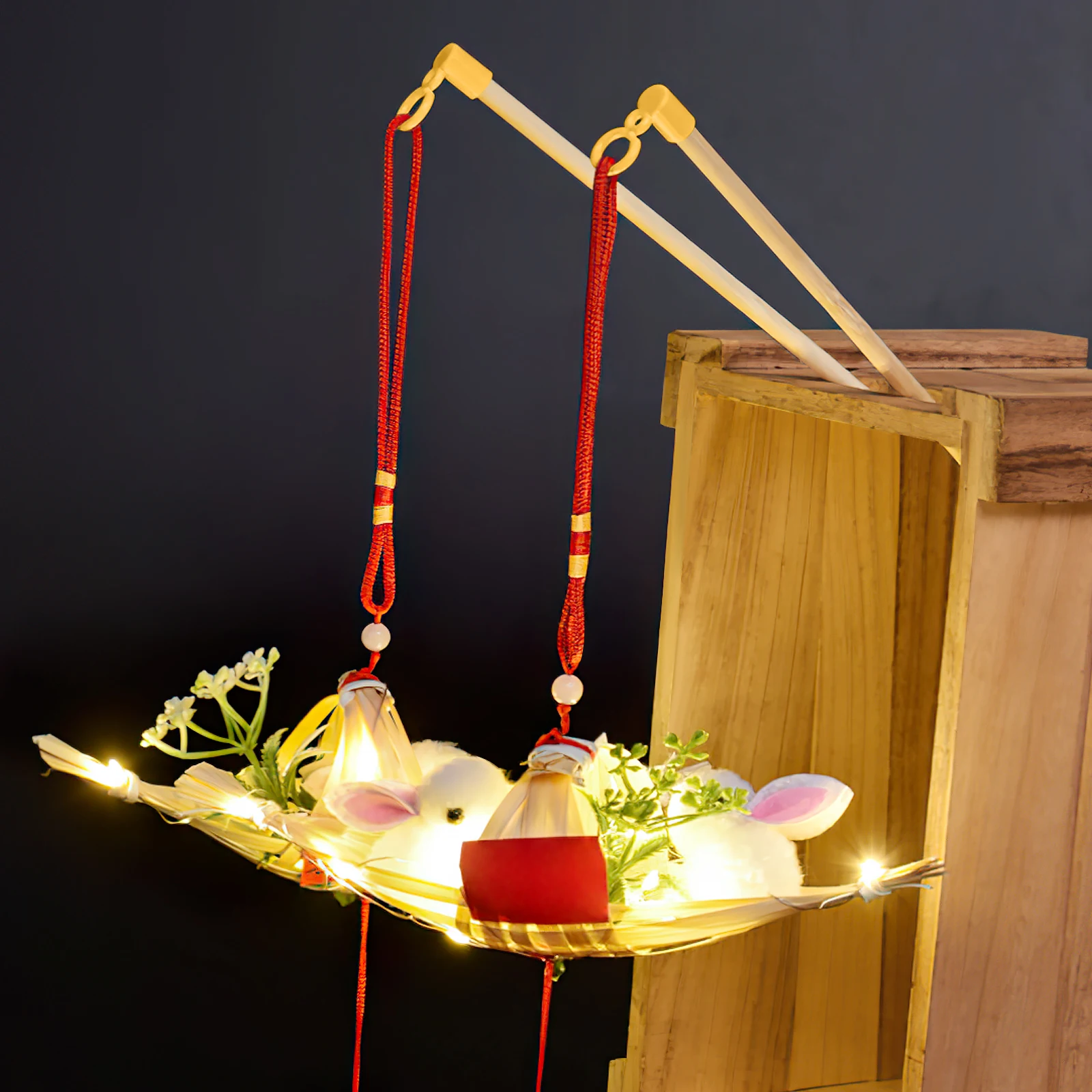 

35pcs Lantern Sticks Wooden Robust Durable Craftsmanship Compact Storage No Burr Comfortable Grip Portable Design Easy for Moon