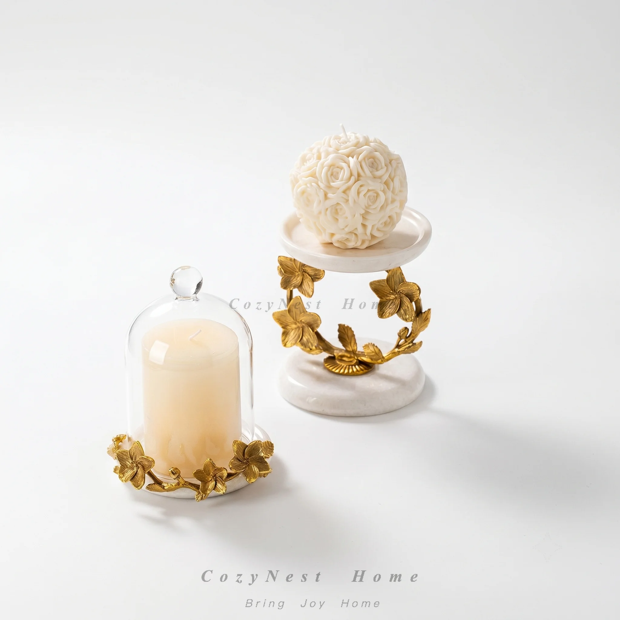 Bedroom Fragrance Candle Holder Ornament Marble Coaster Birthday Gift for Home