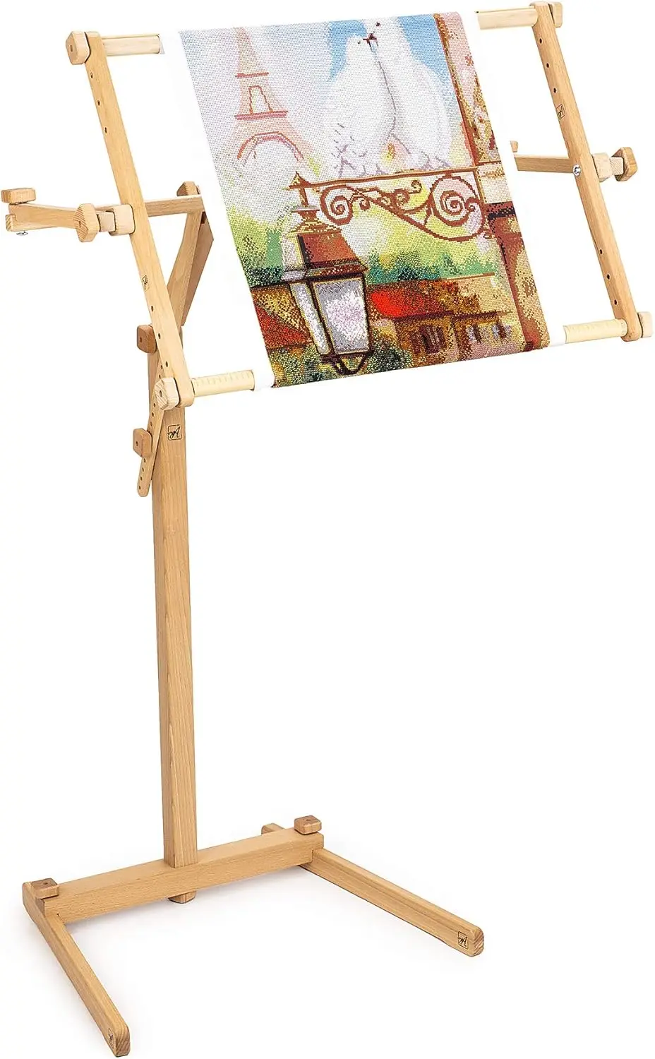 

Adjustable Beech Wood Tapestry Stand for Cross Stitch Embroidery, Floor-Standing Frame Holder (15.7" x 22")