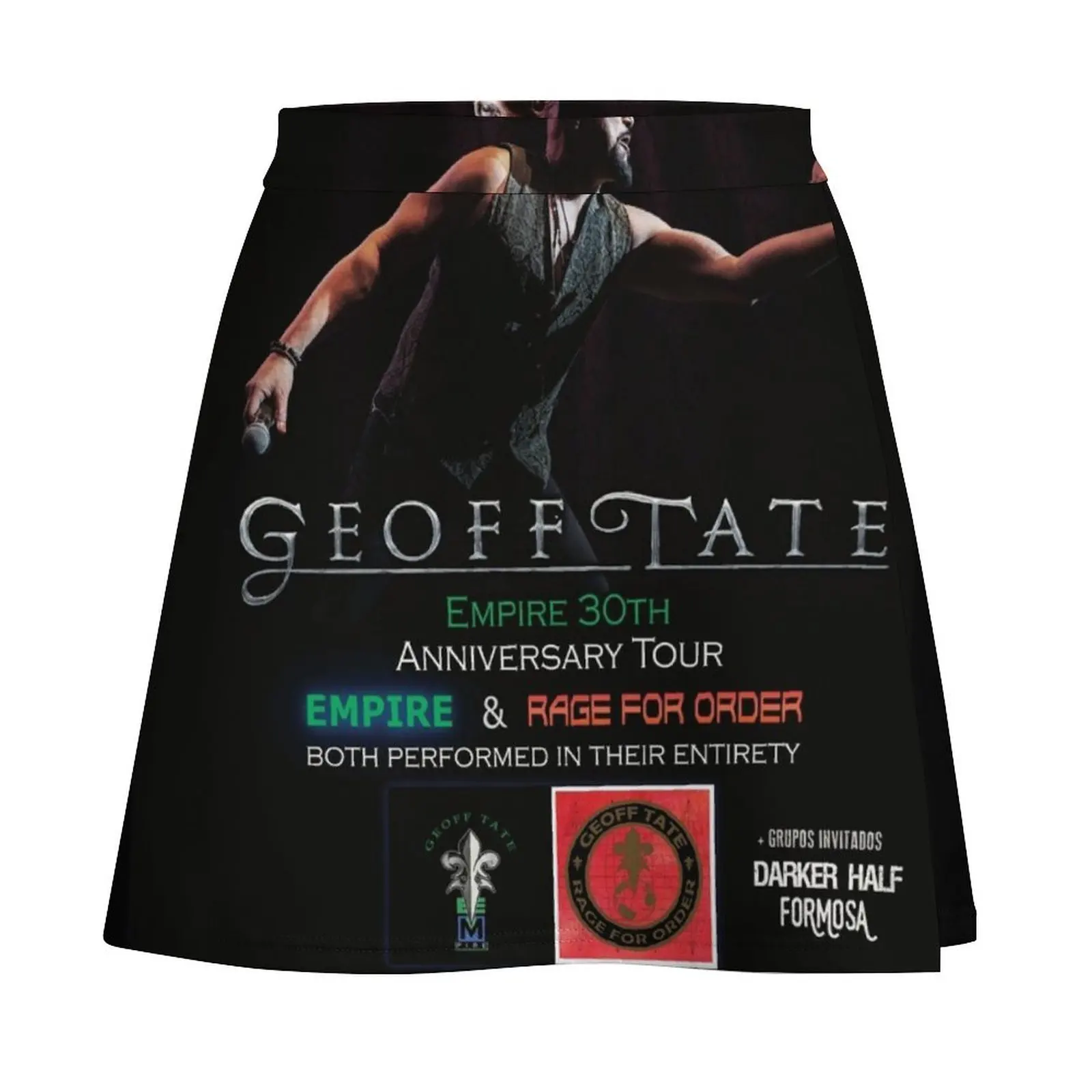 queensryche geoff tate tour 2020 malamkamis Gaun Rok Mini Skort untuk wanita