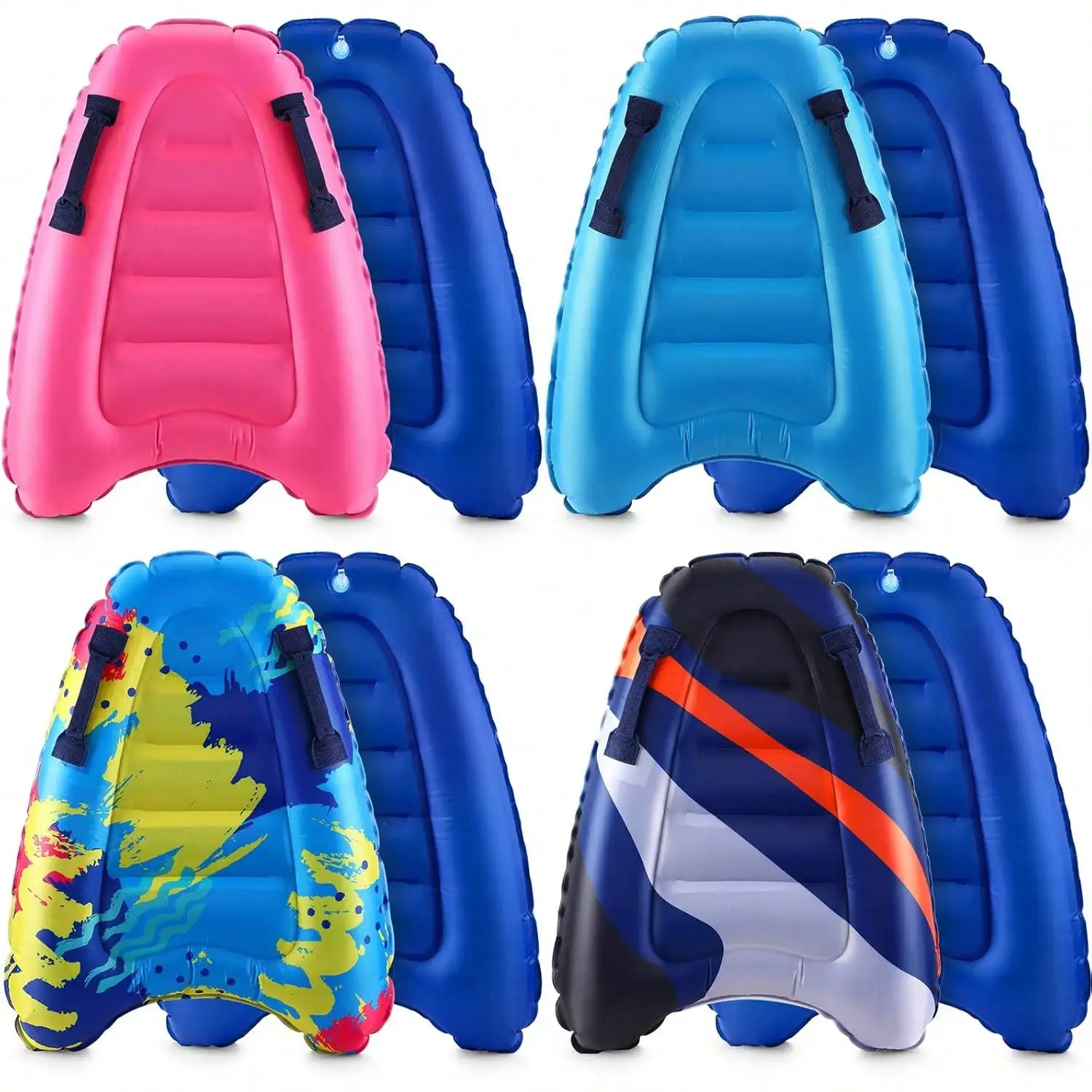 Inflatable Surf Body Board with Handles, Lightweight Swimming Floating Surfboard Aid Mat Learn to Swim