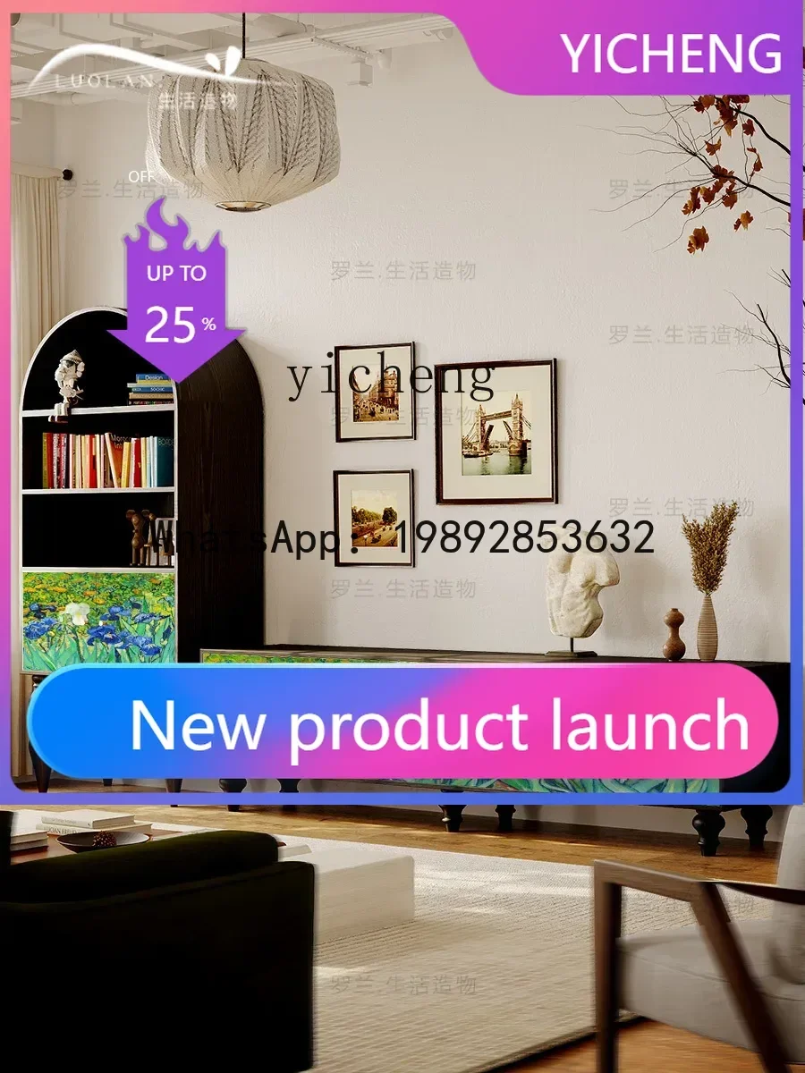 

1 Abstract Painted TV Cabinet Solid Wood Bedroom Tailstock Storage Clothes Closet Home Living Room Side Cabinet