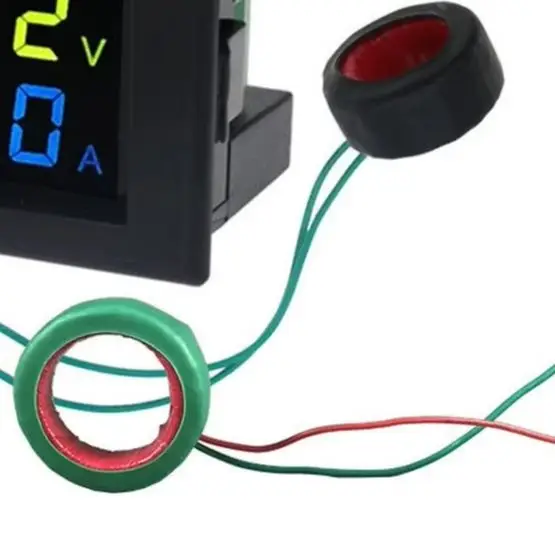 Dual LCD AC Digital Voltmeter Ammeter 80-500V 100A Current Voltage Meter 68x38mm Embedded Panel Tester Tool