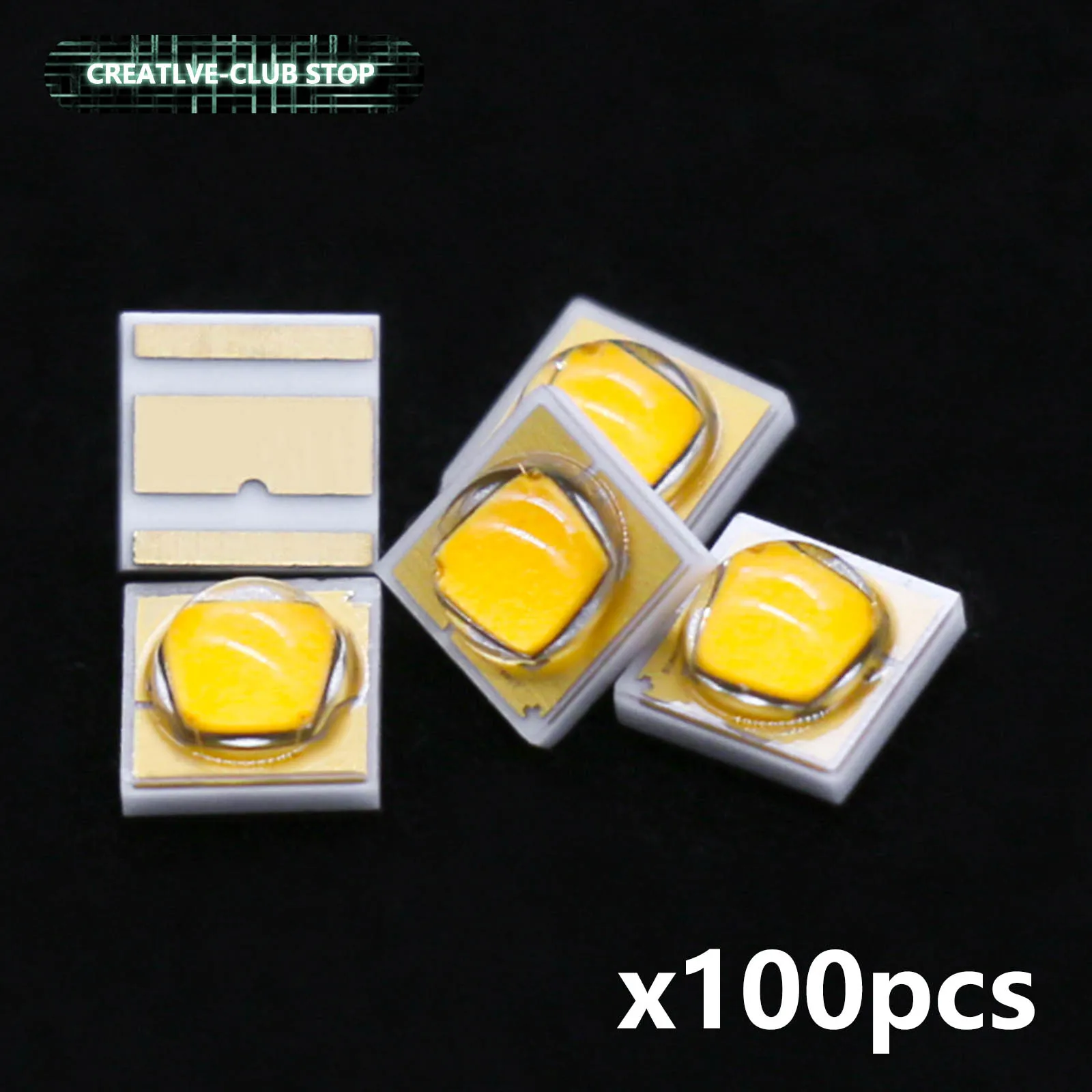 100pcs Ceramics 3W 3V 700mA LED Lamp Bead LED Diodes Amber Light 1900-2000K Golden Yellow DIY For LED Bulb Flashlight Accessory