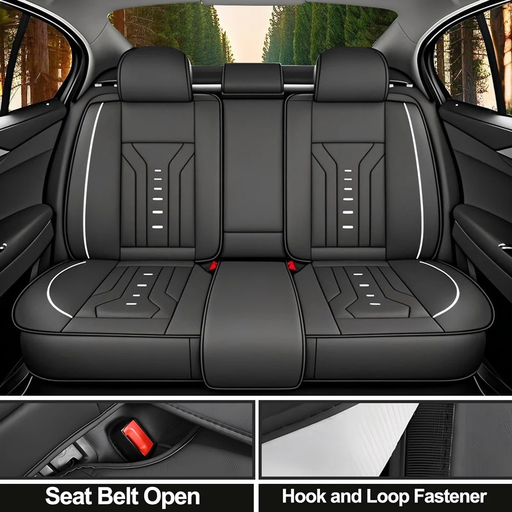 أغطية مقاعد السيارة الجلدية الفاخرة العالمية مجموعة كاملة من أغطية المقاعد الجلدية للفصول الأربعة لشاحنة سيارات الدفع الرباعي