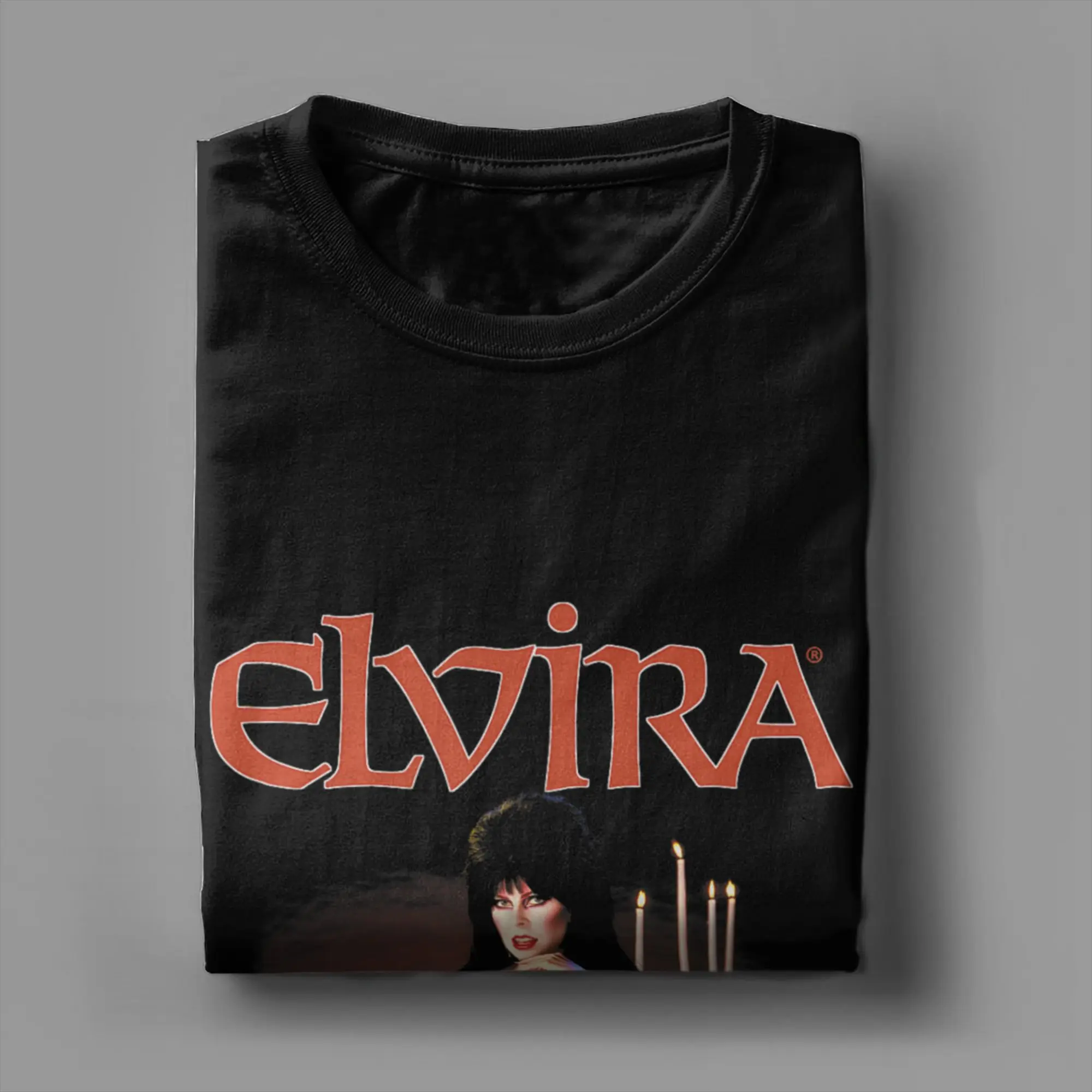 Elviras Pure Cotton T-Shirt For Mens Beach Mistress of The Dark Y2K Funny T-Shirts Crewneck Harajuku Tee Shirt Oversized Hot
