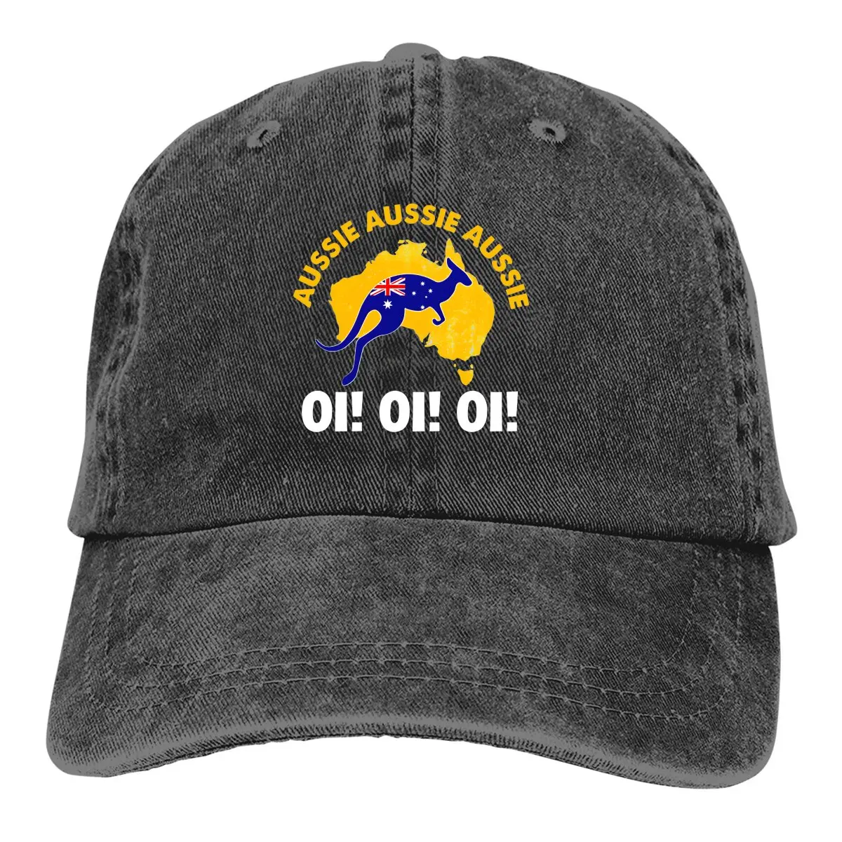 Washed Men's Baseball Cap Oi  Oi  Oi Trucker Snapback Caps Dad Hat Australian Kangaroo Golf Hats