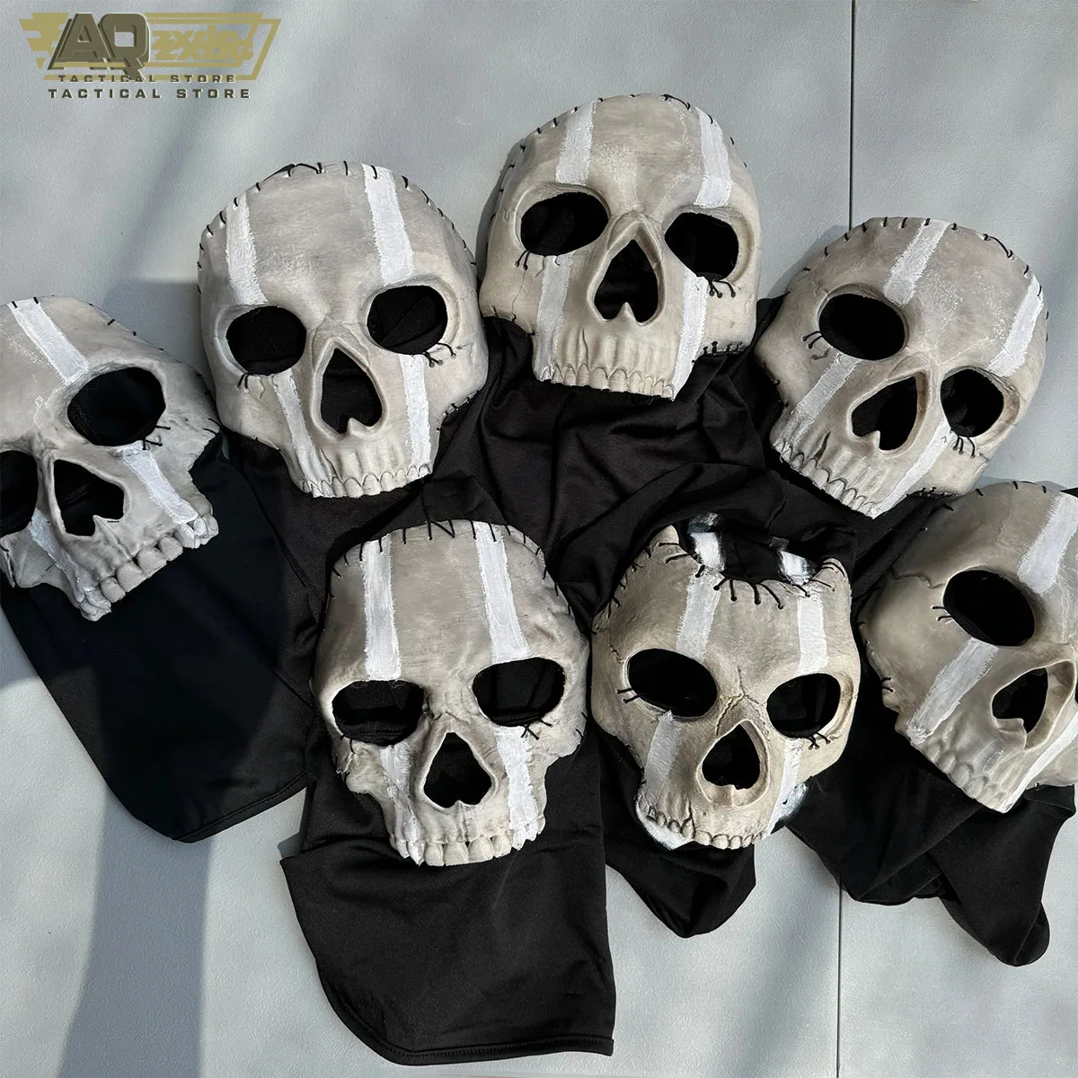 AQzxdc Cod Ghost mask V2 - Operador MW2 Airsoft COD Cosplay Airsoft Tactical Skull Full Mask with Reaper Ghost Luminous Gloves