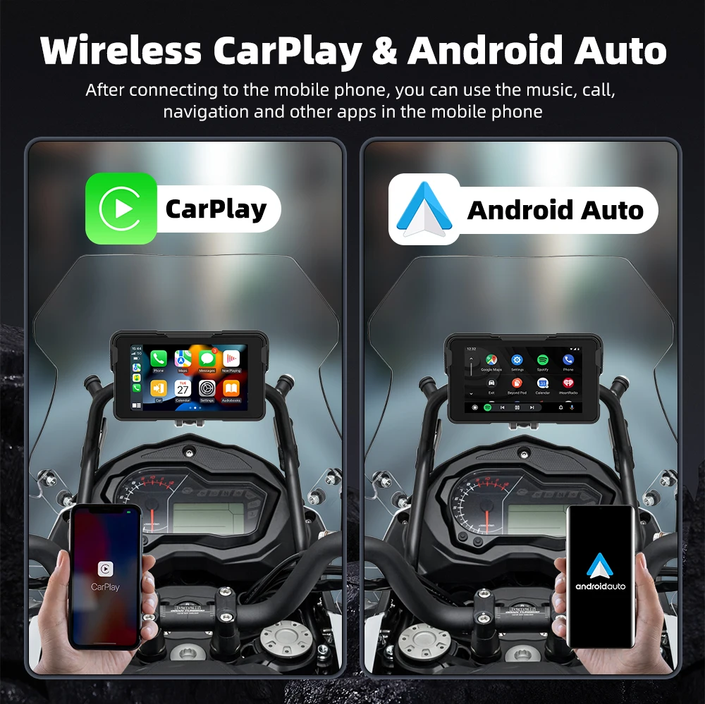EKIY M11A-5 バイクナビゲーションディスプレイ 5.0インチ EKIY 5 inch Removeable Navigation Motorcycle IP67 Carplay Display