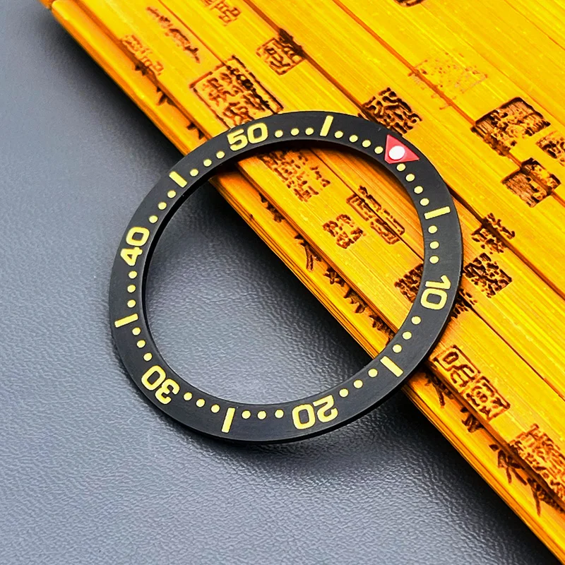 38mm * 30,5mm flache Lünette Einsatz spb185 Gehäuse ring passend für seiko spb185 spb187 Uhrengehäuse nh35 nh36 Gehäuse Tauch gehäuse Lünetten ring