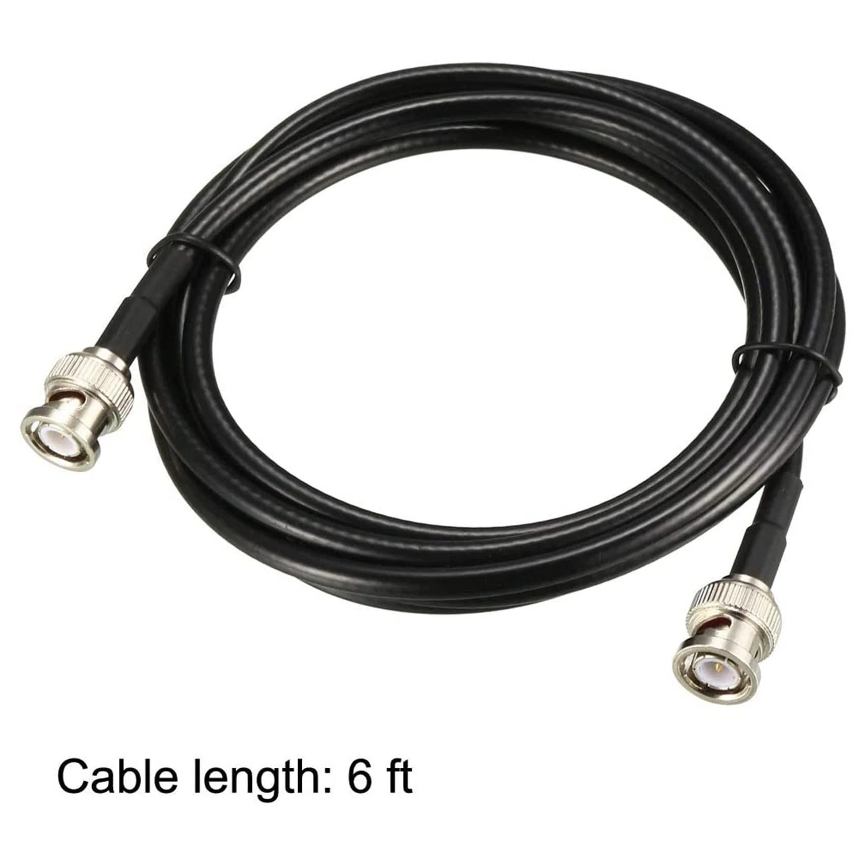 A34M-RG58 Coaxial Cable With BNC Male To BNC Male Connectors 50 Ohm 6 Ft 2Pcs