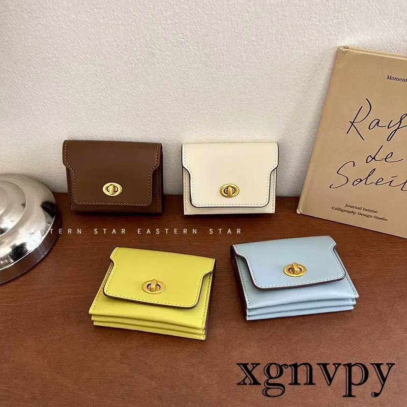 xgnvpy Korean version of the new ins women card wallet wallet short fashion multi color multi card card holder zipper