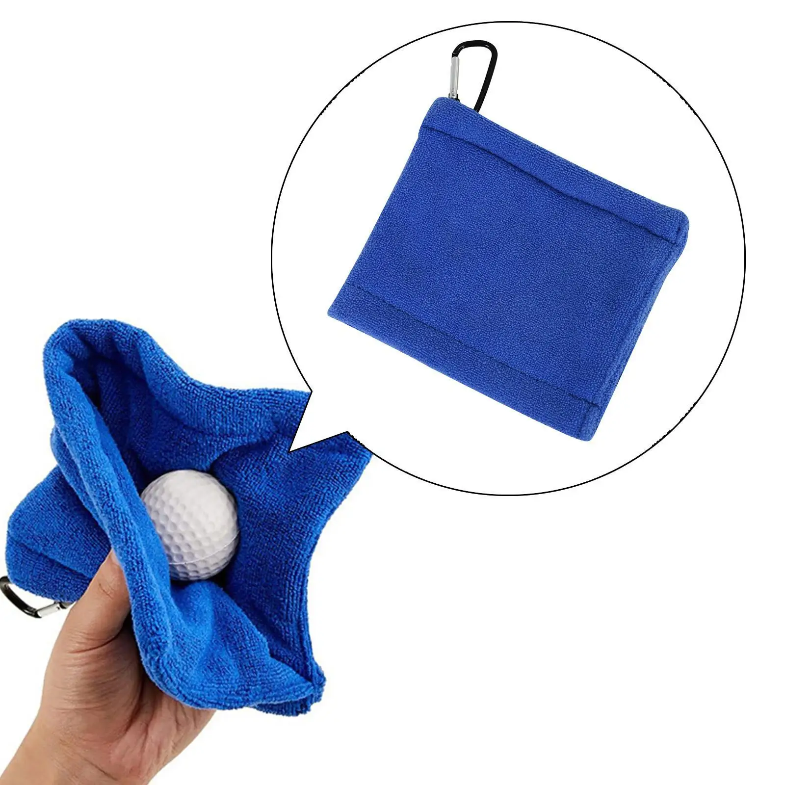 Golf Towel with Carabiner Hook Soft Lightweight Portable Water Absorption Quick Drying Small Golf Ball Towel Gifts for Men Women