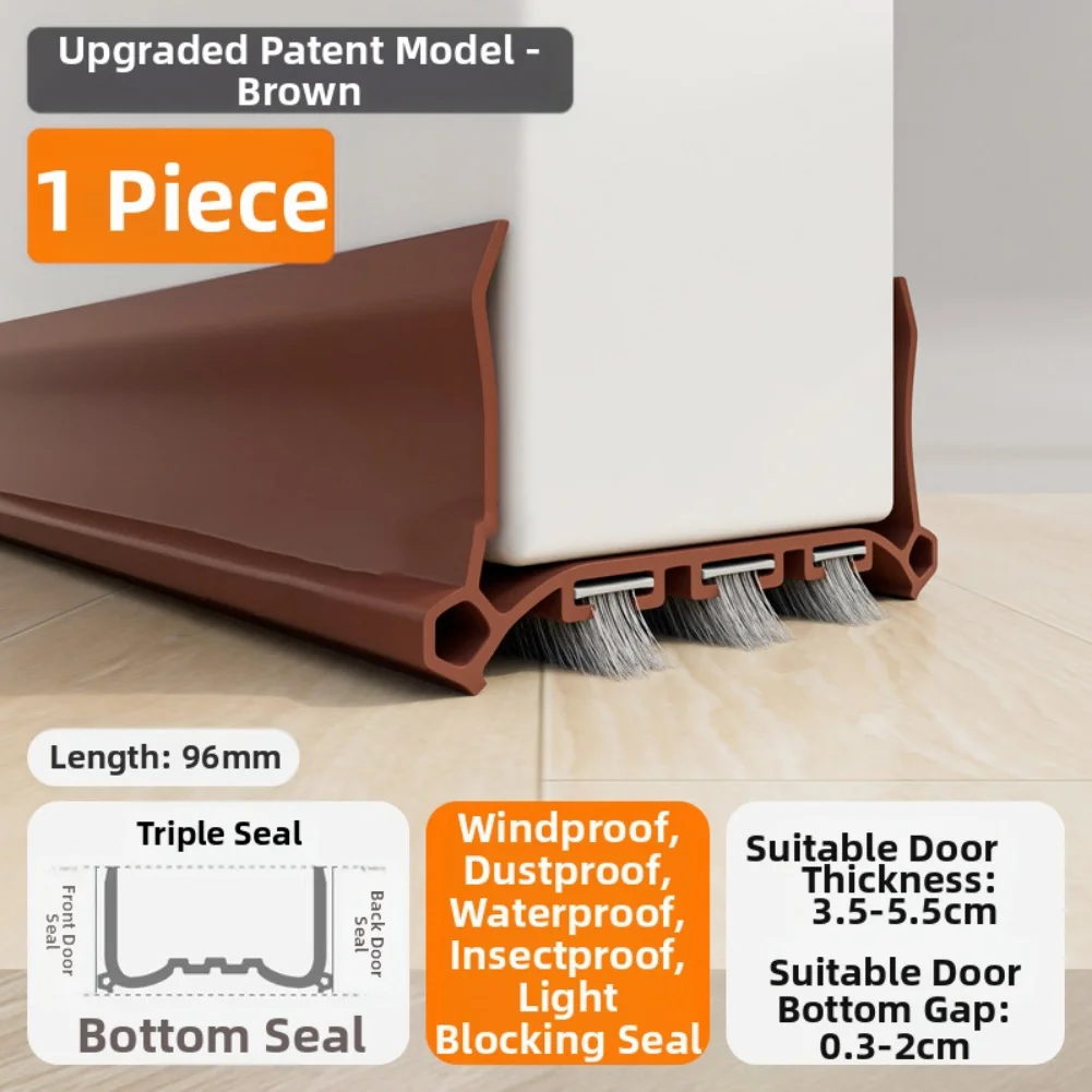 شريط عازل سفلي للباب قابل للتعديل بشكل فعال يقدم تقليل الضوضاء والحماية من الغبار والحشرات بعرض 55 مم