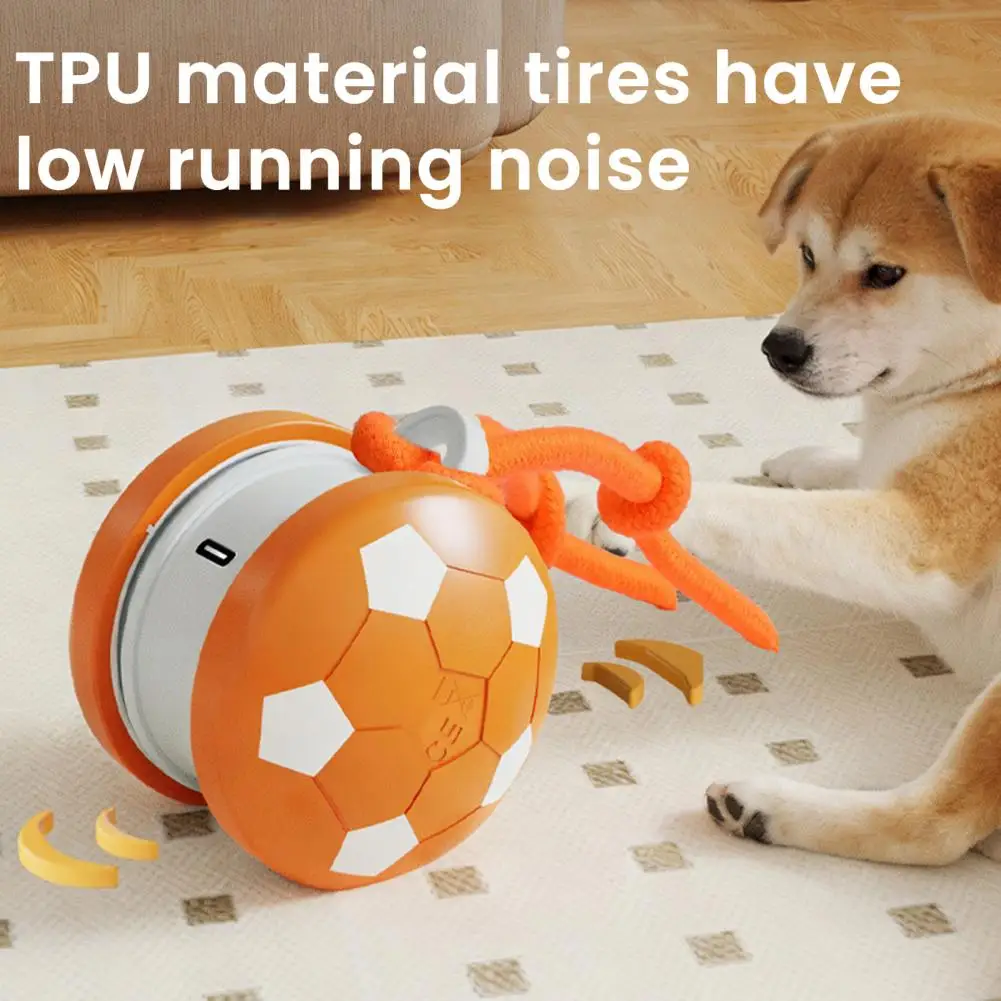 Cat Stimulation Toy Rechargeable Cat Ball Toy with Tail Rope Indoor Kitten Exercise Boredom Relief Usb Charging Rolling Play