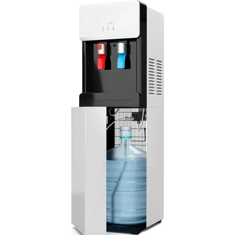 Loading Water Cooler Dispenser Hot & Cold Water, Child Safety Lock, Innovative Slim Design, Holds 3 or 5 Gallon Bottles