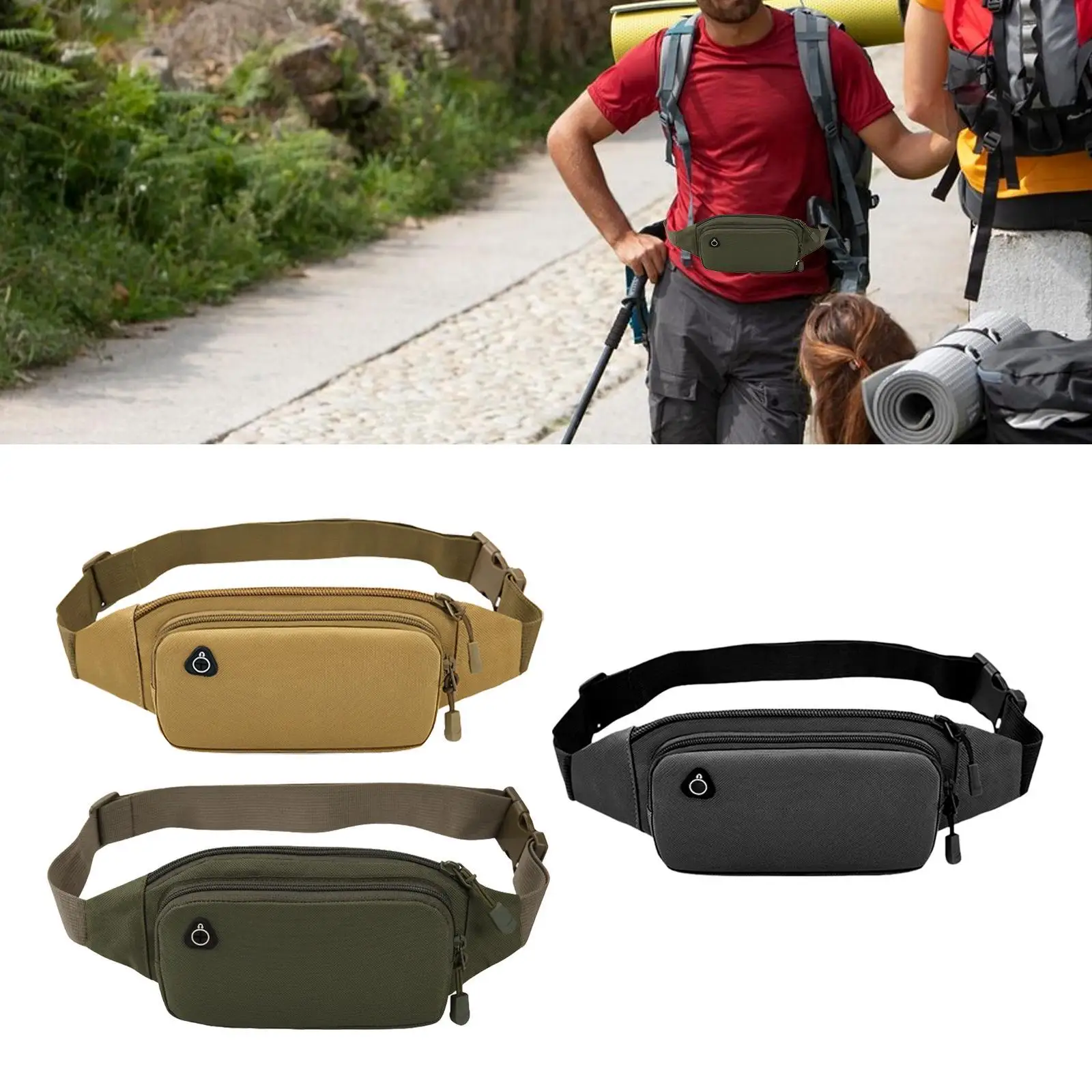 Fanny Pack Water Resistant with Adjustable Strap for Men Daypack Crossbody Waist Bag for Walking Traveling Fitness Sports Hiking