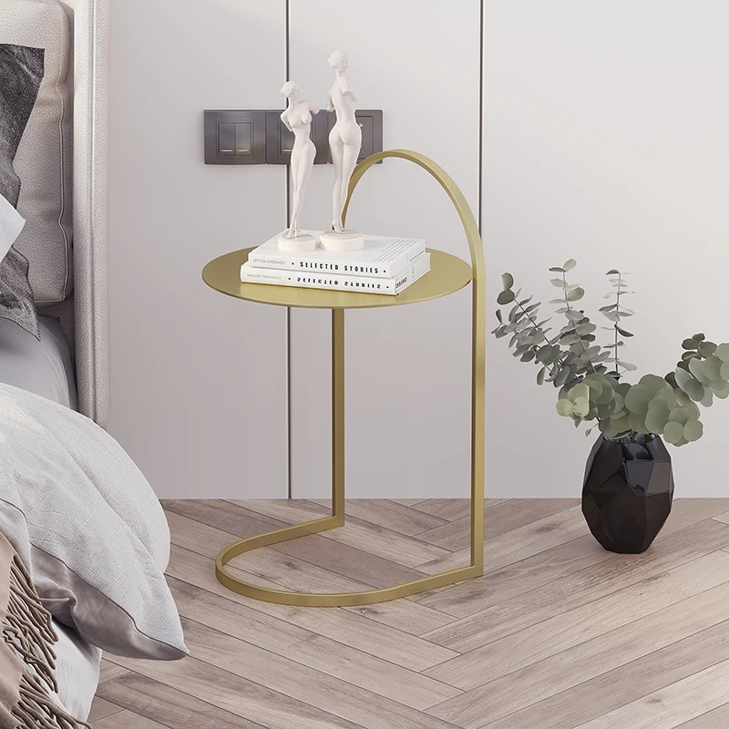 

Nordic light luxury modern simple small wrought iron coffee table balcony leisure side table