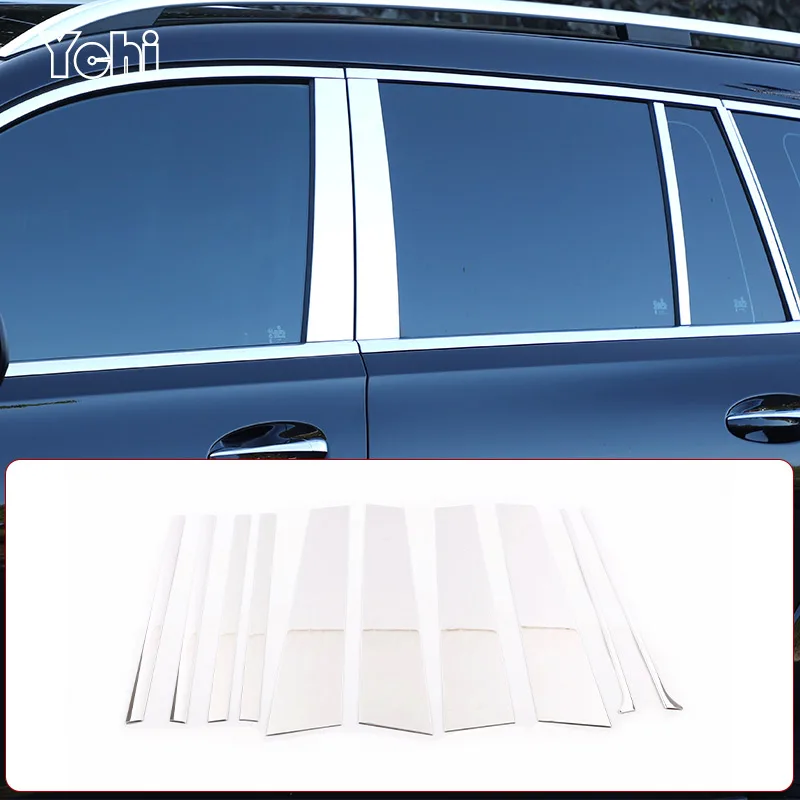 For Mercedes Benz GLE GLS Class W167 V167 X167 2020 2021 2022 Car Accessories Window B C Middle Column Pillar Strips Trim Cover