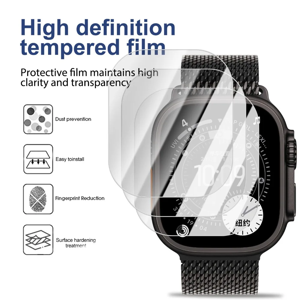 10/1 قطعة لساعة أبل Ultra3/2/1 49 مللي متر واقي شاشة من الزجاج المقسى مضاد للتجسس لساعة IWatch Ultra سهل التركيب ومضاد للخدش #4