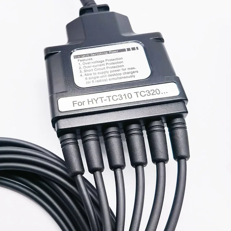 Adattatore cavo caricabatterie multifunzionale a 6 vie per HYT Hytera TC310 TC320 TC-310 TC-320 Ricarica radio bidirezionale