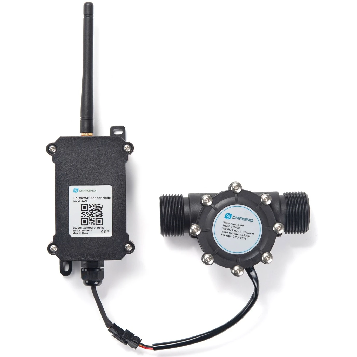 SW3L-006  LoRaWAN Outdoor Flow Sensor/ 006: DW-006 Flow Sensor: diameter: G3/4” / DN20. 360 pulse = 1 L