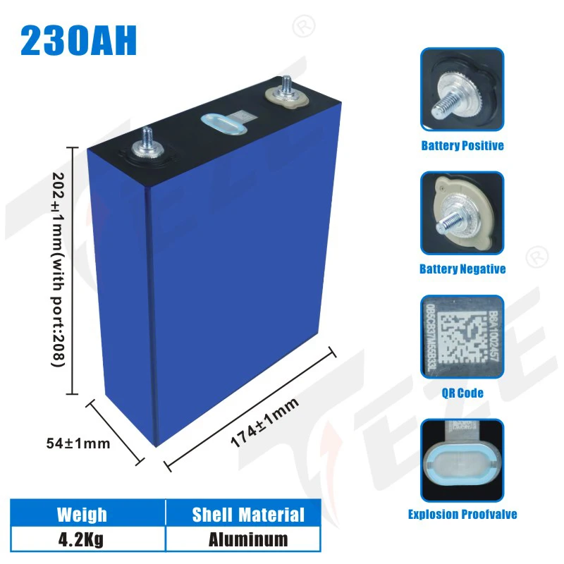 NOVO 4-16PCS 230AH Grau A LiFePO4 bateria 3.2V recarregável celular 12V 24V 100% Full Capacity Deep Cycle Power Bank para RV SEM IVA