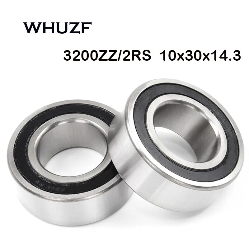 

3200-2RS Bearing 10*30*14.3mm ( 2Pcs ) ABEC-7 3200ZZ 3200-2RS Double Row Sealed 3200 ZZ RS Angular Contact Ball Bearings
