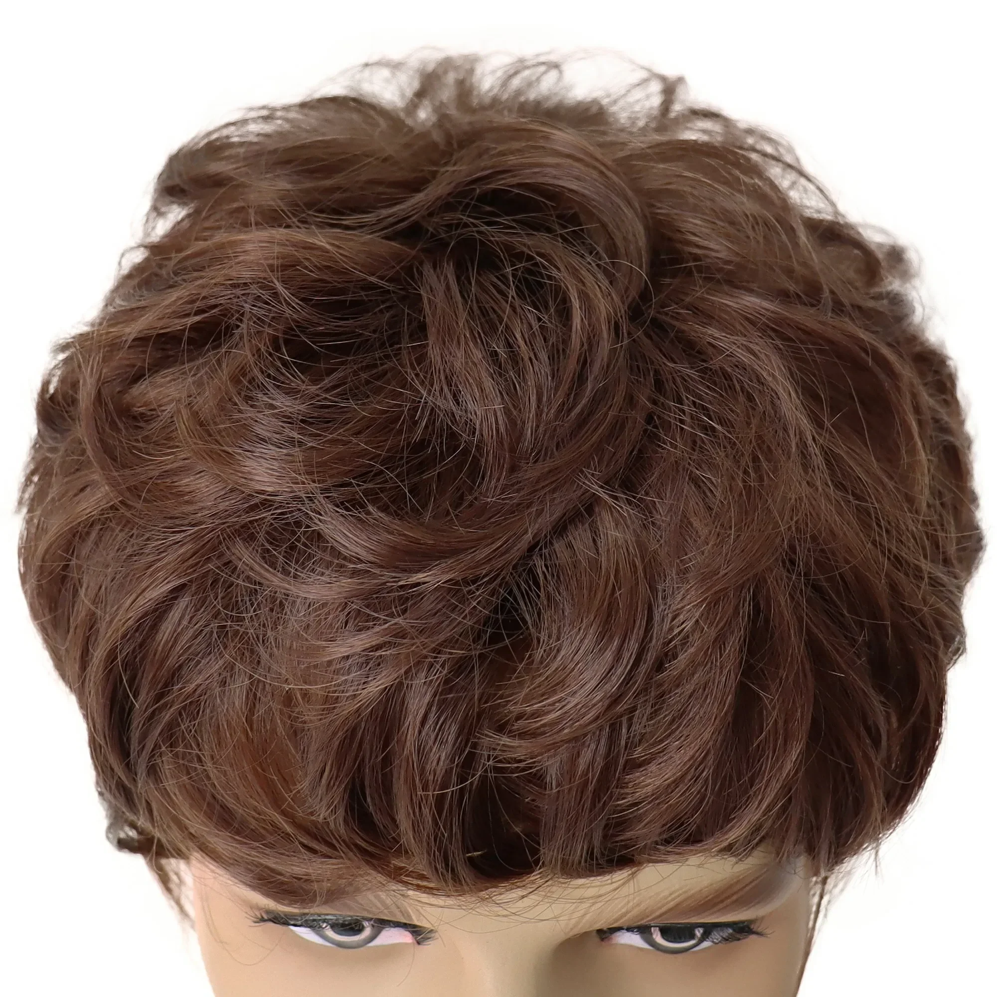 GNIMEGIL Synthetic Wigs for Men Short Brown Wig Curly Hair for Man Guy Natural Wig Curly Korean Hairstyles Brunette Boy Wigs