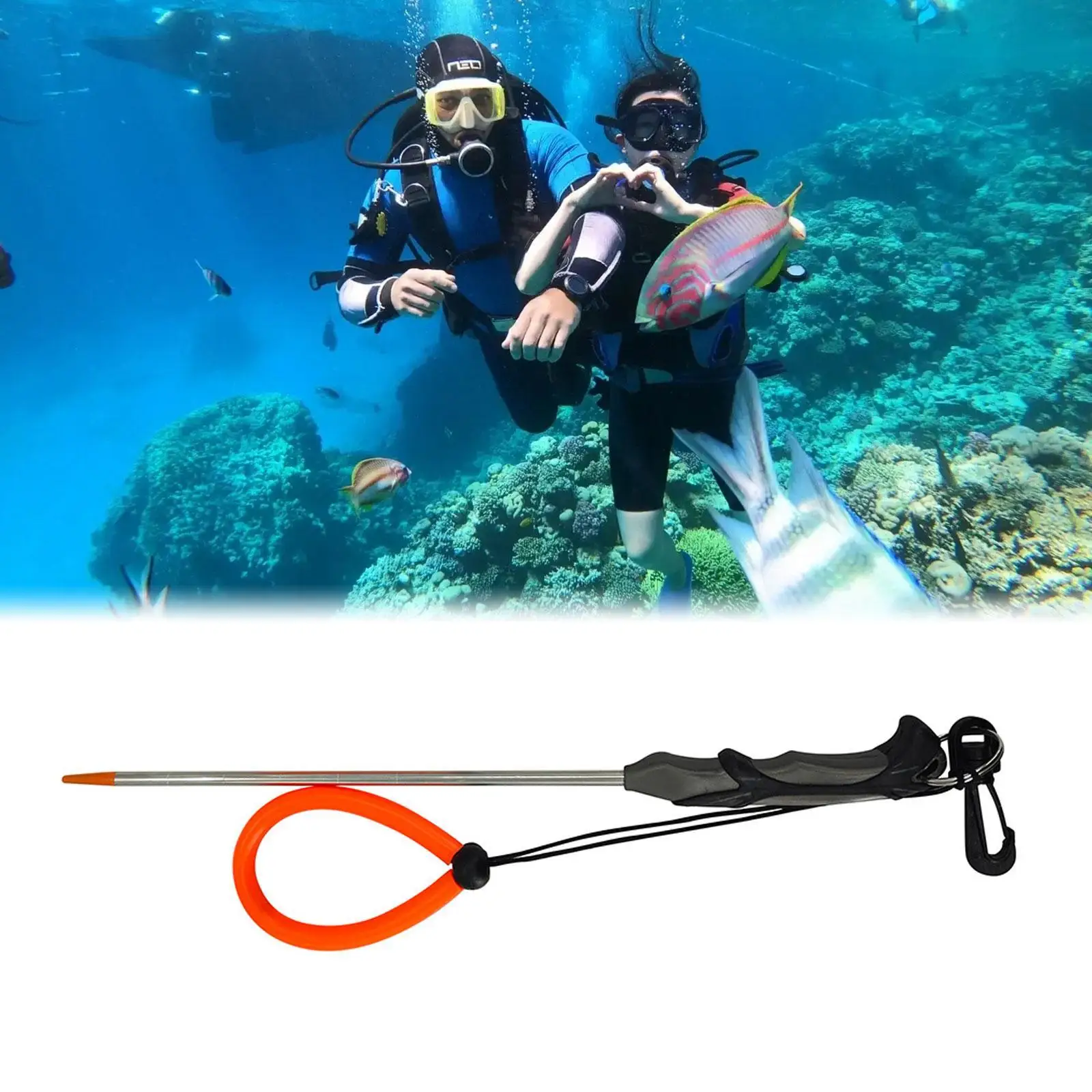 Scuba Diving Stick Stainless Steel Convenient Diving Pointer Rod Lobster Stick for Underwater Snorkeling Spearfishing Hunting