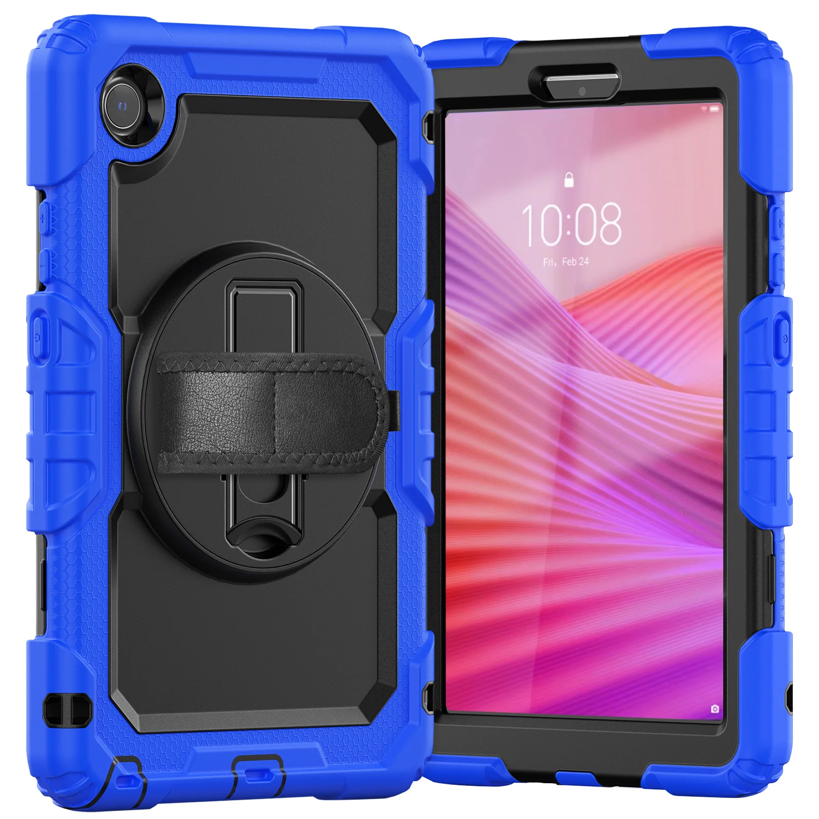 

Case for Lenovo M9 / Tab K9 TB305FU Tab One 8.7inch Case Kids Safe Silicon + PC Shoulder Strap Shockproof Stand 360°Handle Funda