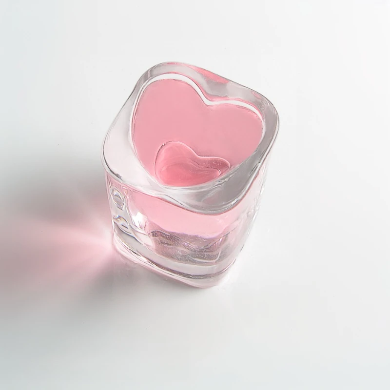 2 قطعة 45 مللي كوب زجاجي النار شريط زجاجي أكواب شرب شفافة شخصية الحب على شكل كوكتيل الزجاج كؤوس مشروبات الإبداعية #1