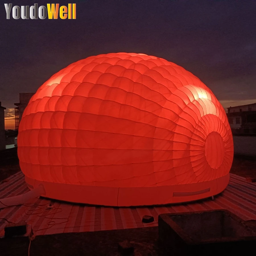 Newest Custom Oxford Inflatable Air Dome Tent Honey House Finished Igloo with LED Lights Big Tent Bar Tent Wedding Party Event R