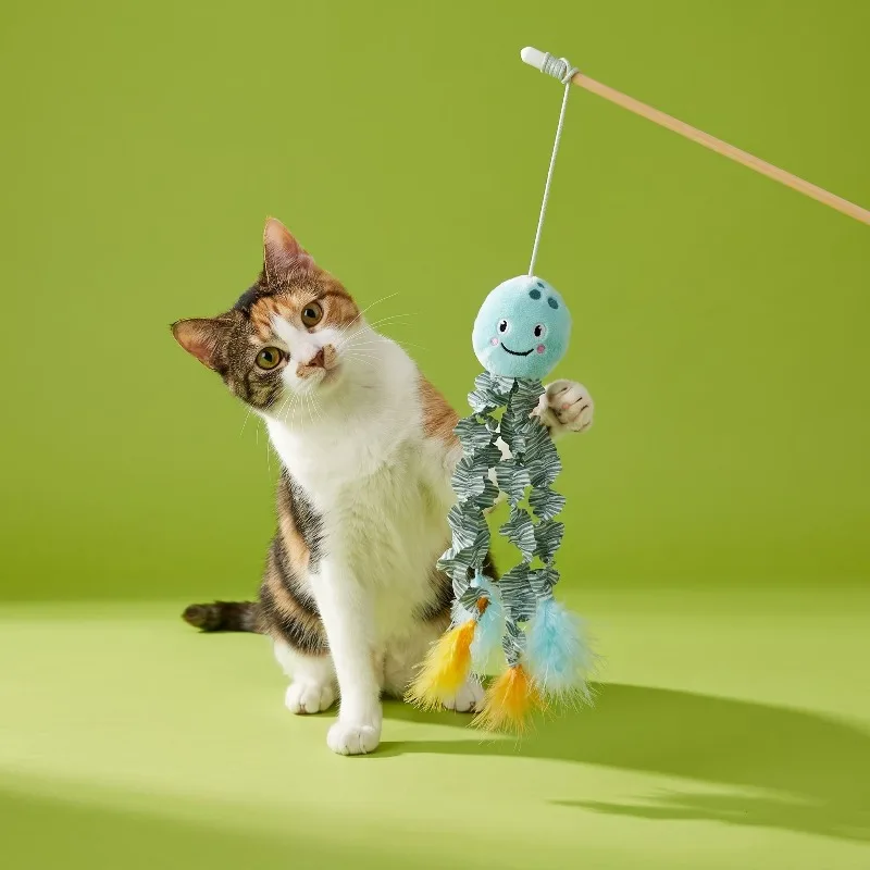 (2 pack) Jellyfish Teaser Cat Toy with Catnip, 18