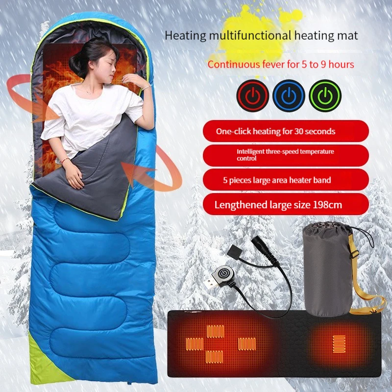 USB Heating Mat Camping Sleeping Mattress 5V 2A Electric Heated Mats 3-Level Temperature Warm Sleeping Pad for Indoor Outdoor