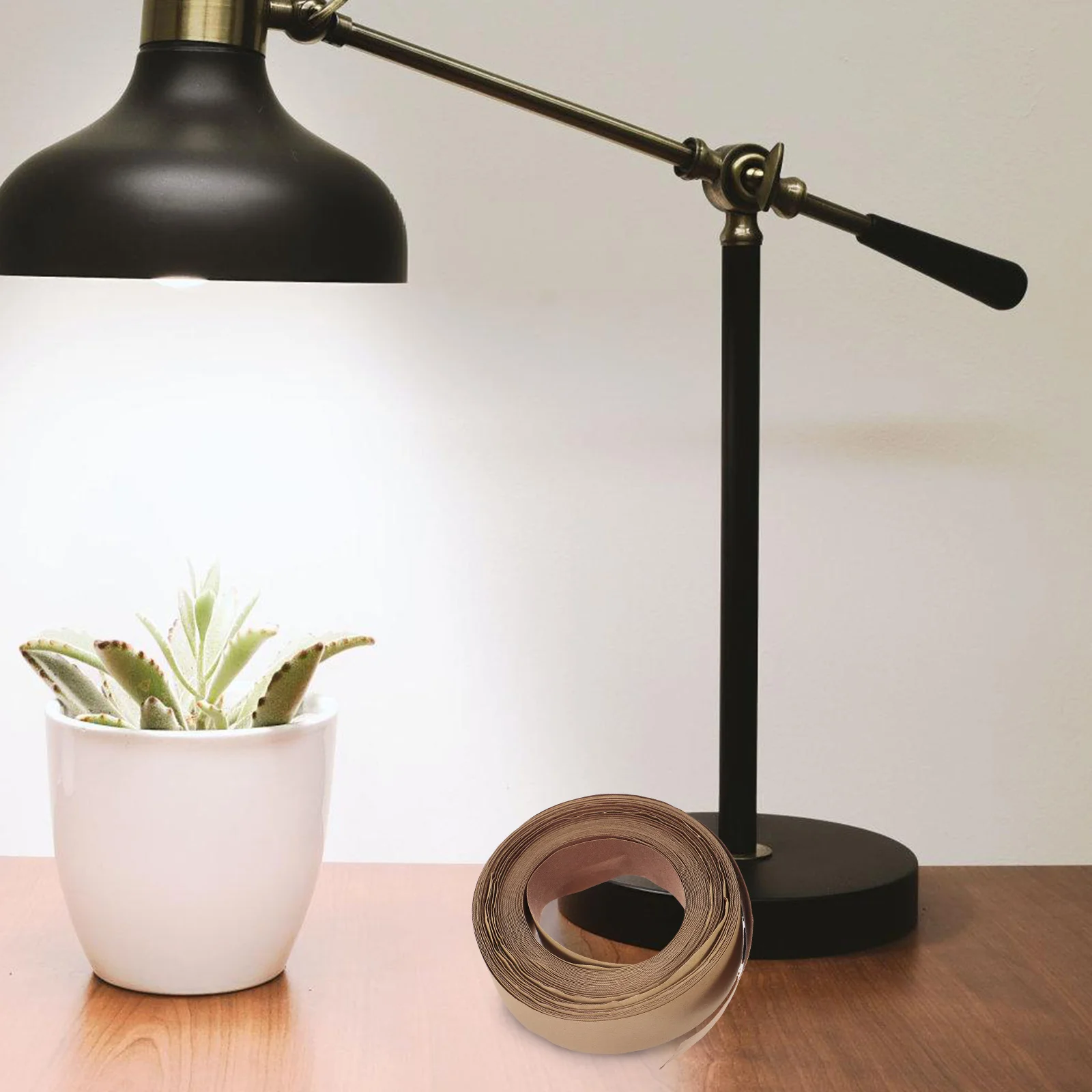 

Lampshade Material Self Adhesive Cloth Strips Lamp Accessories Coffee Color Matte Fabric Edge Light Shade Edging Tape Modern