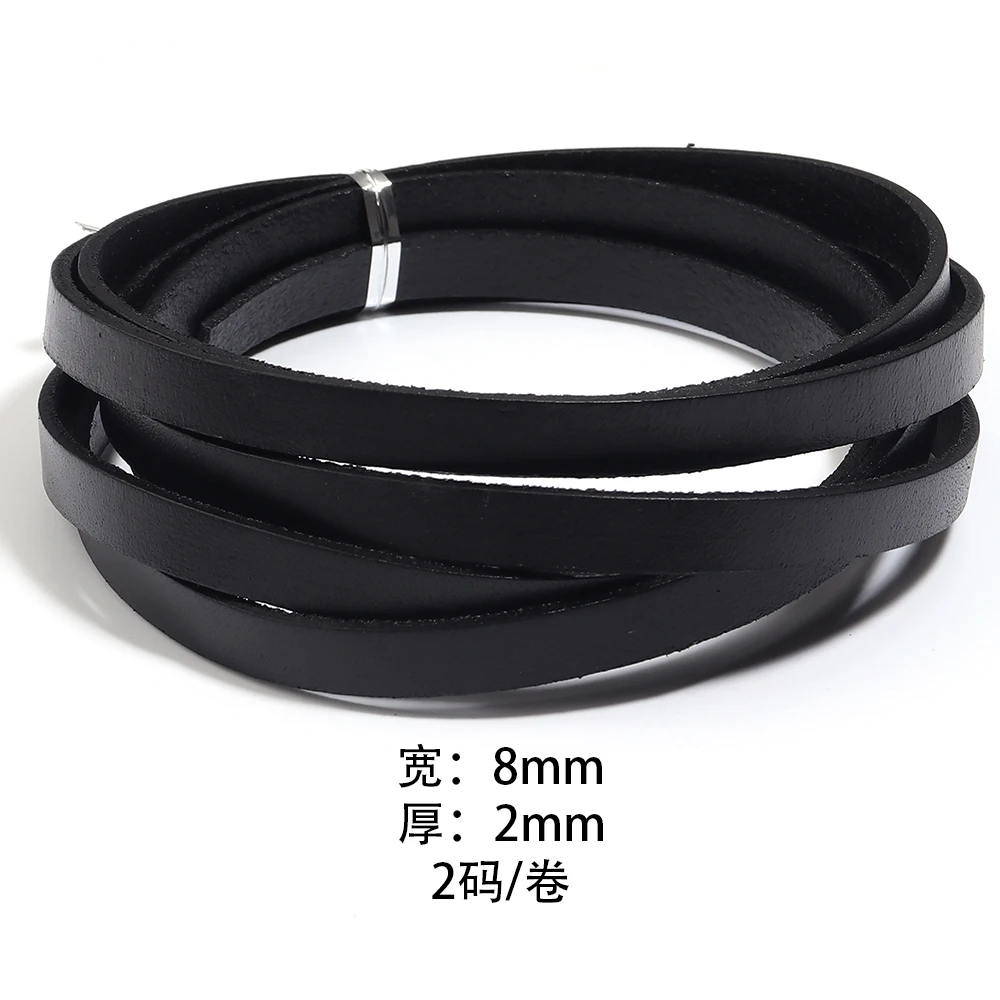 2-5Yards/Lot 3-10mm Genuine Cow Leather Flat Strand Thong Cord DIY Bracelet Findings Rope String For Jewelry Making Accessories
