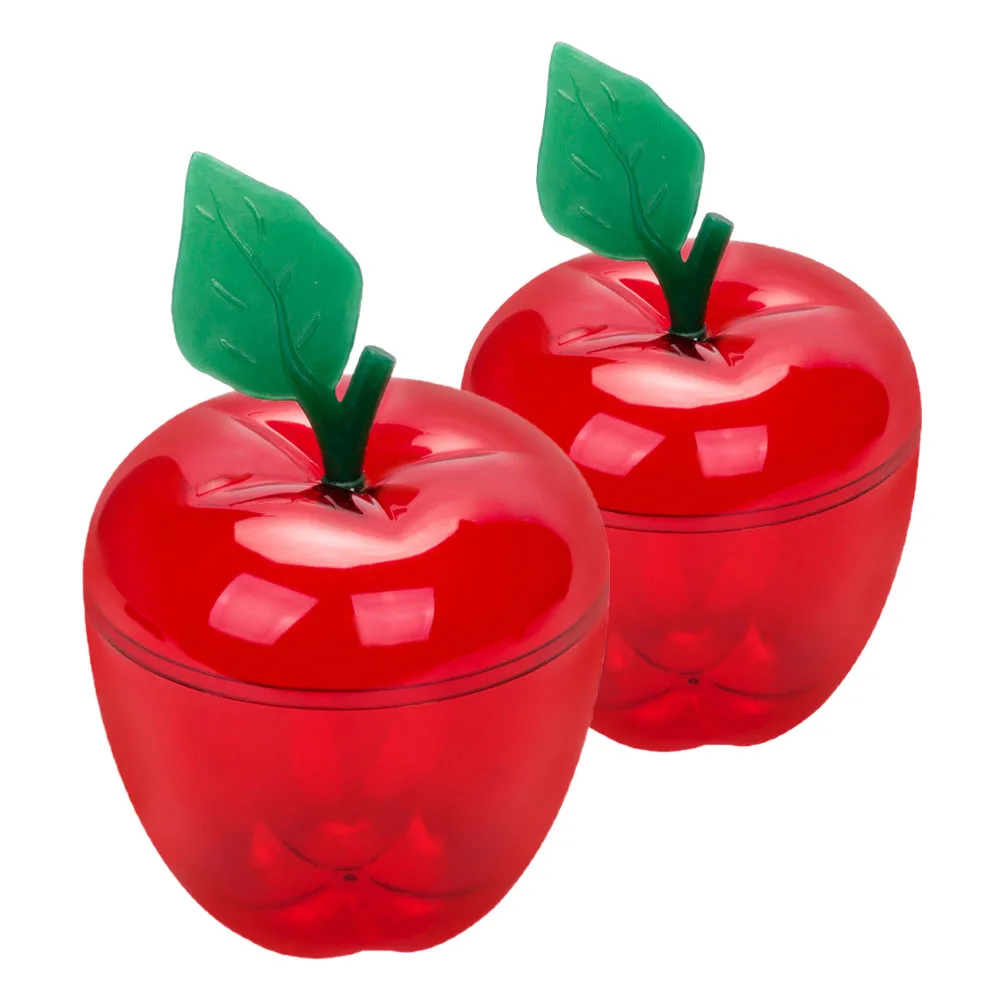 

2pcs Apple Shape Gift Box Clear Plastic Apple Jars For Christmas Treats Candy Storage Party Favors Decorations Shatterproof Fake