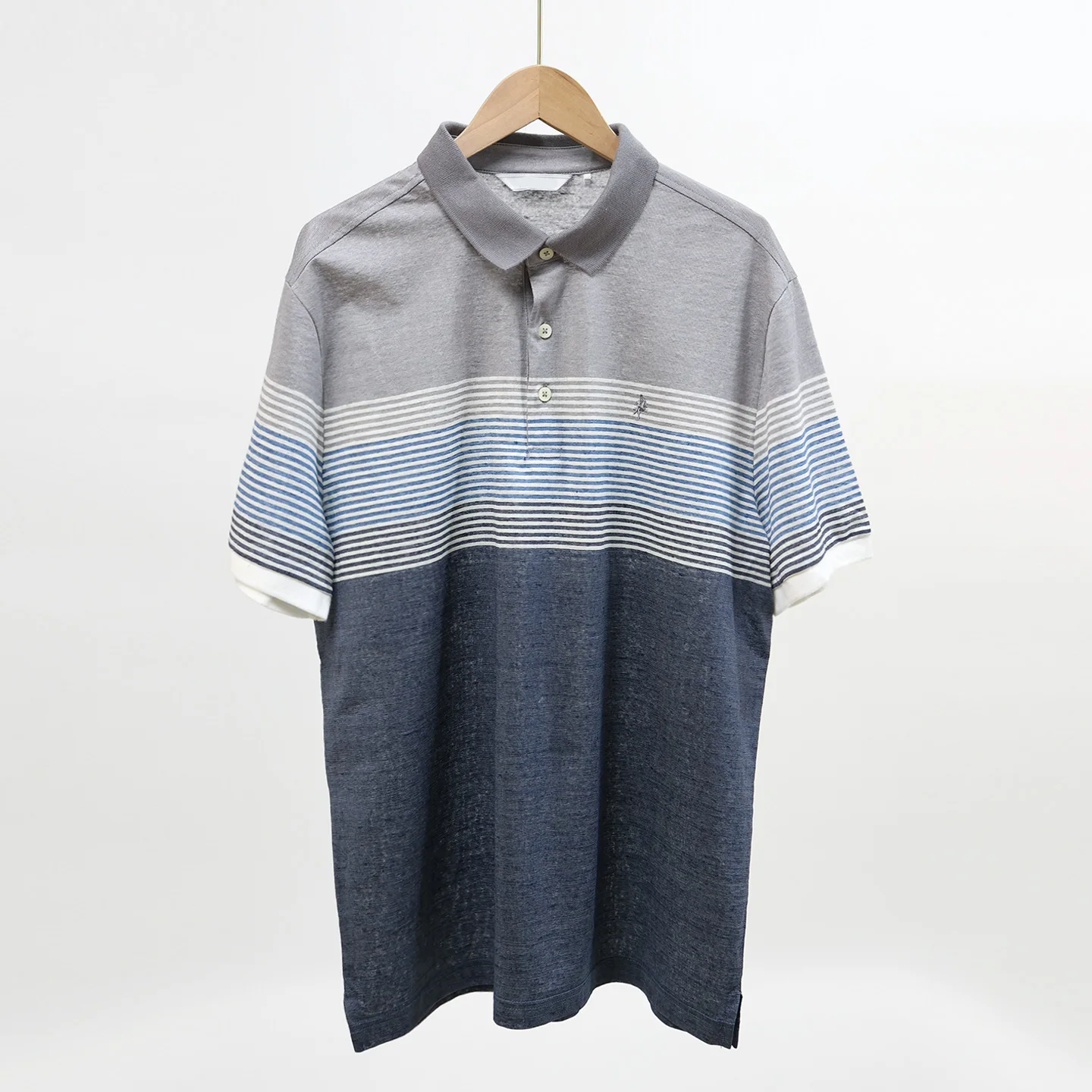 

Мужская льняная футболка OZ с воротником из искусственного шелка, длинным рукавом, стандартного кроя, весенняя, в полоску, повседневная