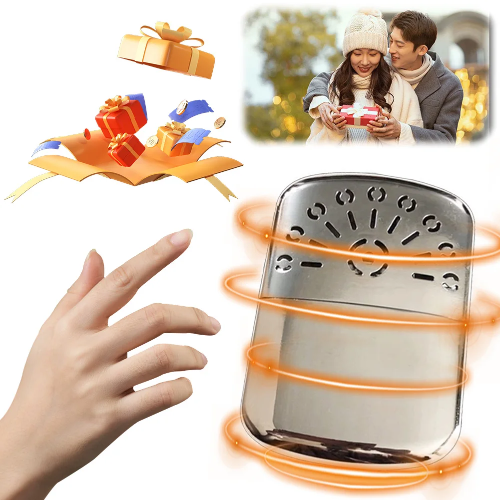 

Zinc Alloy Portable Fuel Hand Warmer Reusable Pocket Hand Warmer Small Handy Warmer Heater for Outdoor Hunting Camping Fishing