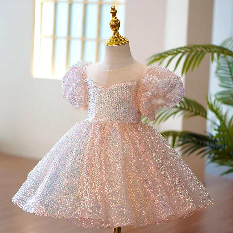 

Luxury Design Kid Girls Frocks Dresses For 1 to 10 Year Birthday Concert Fashion Show Baby Princess Party Wear