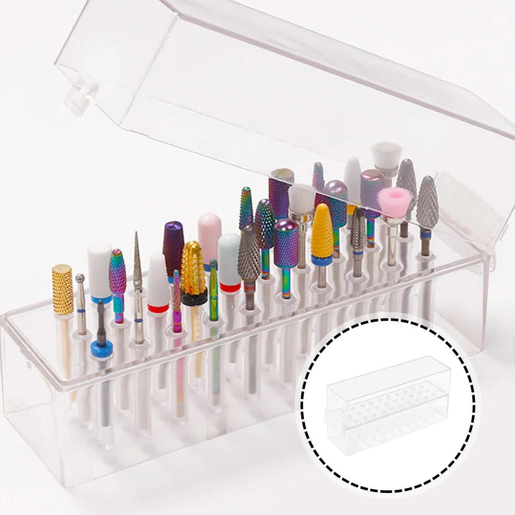 

Nail Storage Box Mini Manicure Nails Sanding Bits Drill Organizer Container Holder First Batch Women's