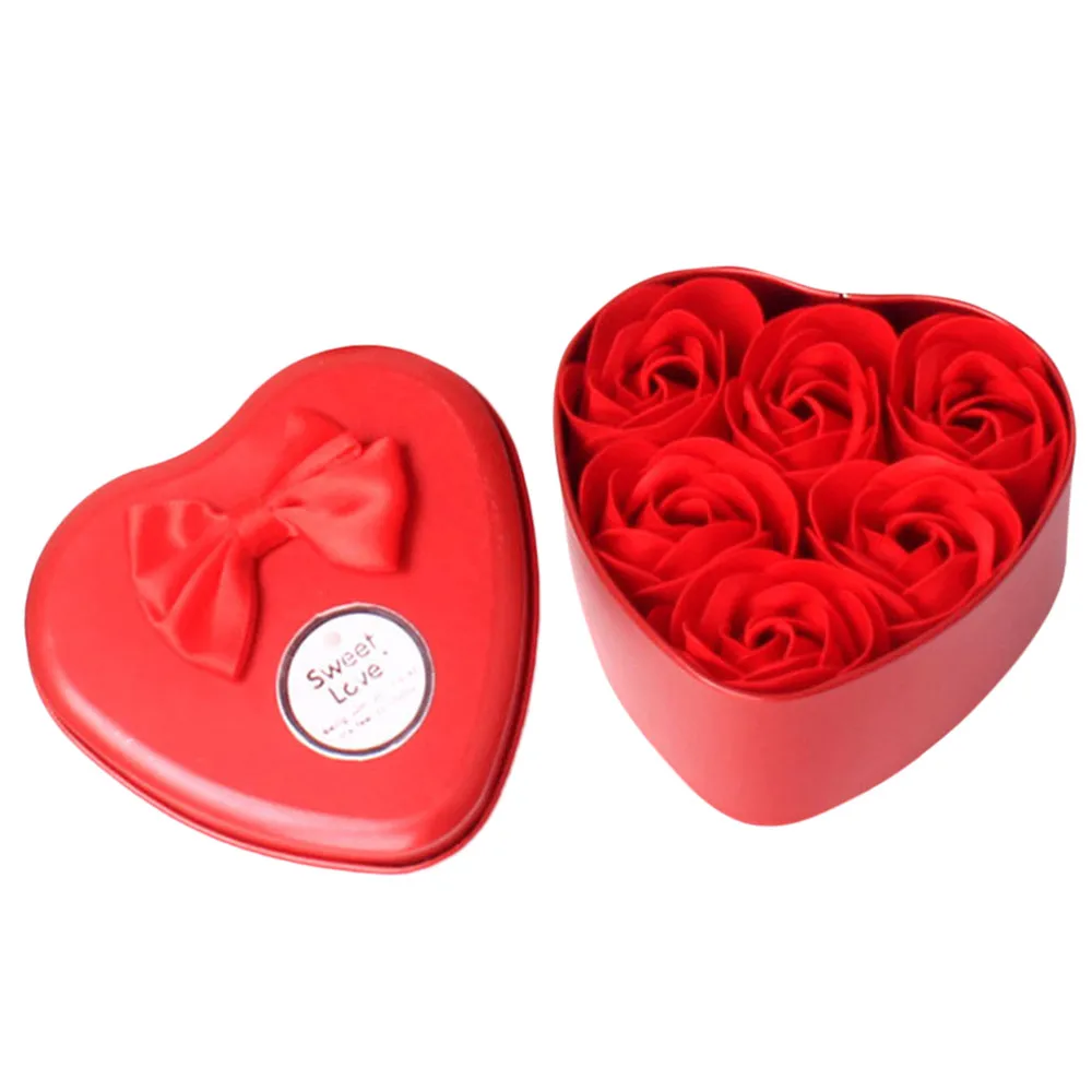 6Pcs Heart Scented Bath Body Petal Rose Flower Soap Wedding Decoration Gift Best