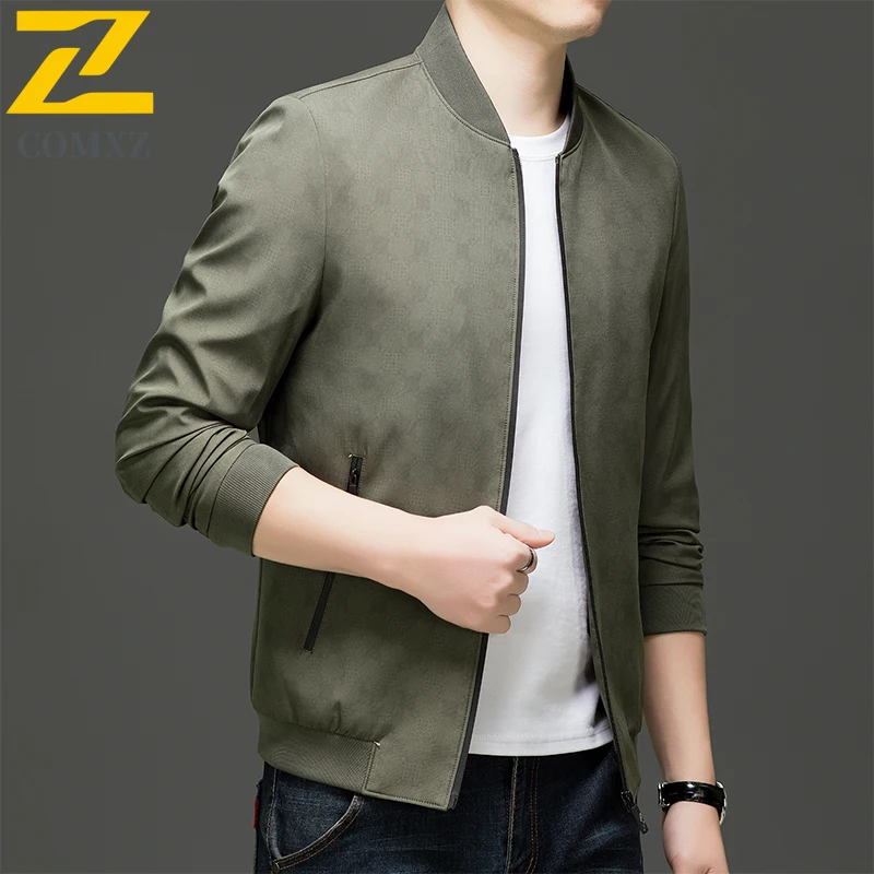 New Trendy Baseball Jacket Male Business Fashion Loose Fit Water Outerwear Lightweight Breathable Spring Autumn Office Jackets